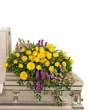 Sunshine from Heaven Casket Spray Flower Bouquet