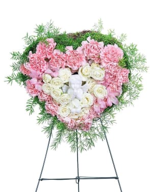 Forever Our Angel Standing Heart Flower Bouquet