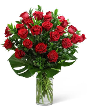 Red Roses with Modern Foliage (24)