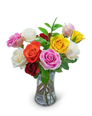 Rainbow Roses Flower Bouquet