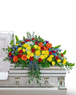 Vibrant  Life  Casket  Spray Flower Bouquet