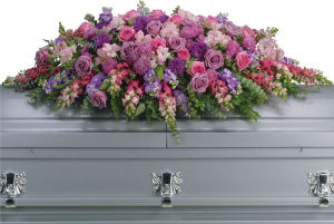 Lavender Tribute Casket Spray Flower Bouquet