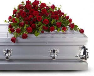 Red Rose Reverence Casket Spray Flower Bouquet