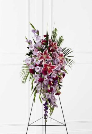 The FTD Tender Touch Standing Spray Flower Bouquet