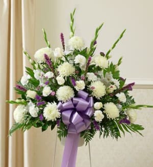 Heartfelt Sympathies Lavender Basket Flower Bouquet