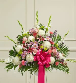 Heartfelt Sympathies Pastel Basket Flower Bouquet