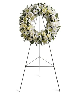 White Serenity Wreath Flower Bouquet