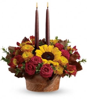 Sunny Thanksgiving Centerpiece Flower Bouquet