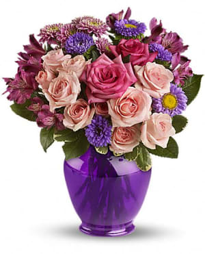 Purple Medley Bouquet with Roses Flower Bouquet