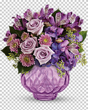 Lush and Lavender with Roses Flower Bouquet