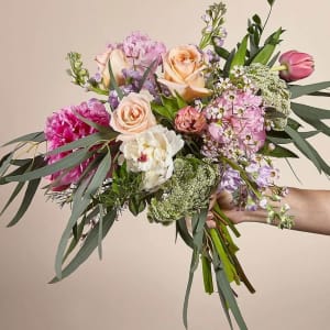 Mom's the Word Mixed Peony Bouquet + Vase Flower Bouquet