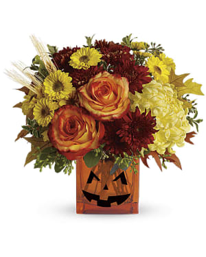Teleflora's Halloween Glow Flower Arrangement Teleflora's Halloween Glow Flower Bouquet