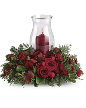 Holiday Glow Centerpiece Flower Bouquet