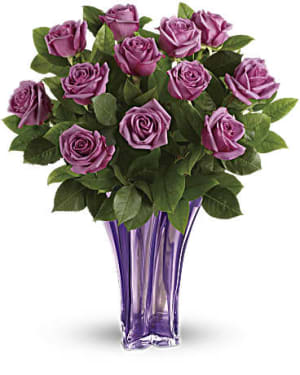 Teleflora's Lavender Splendor Bouquet- Vase per availability Flower Bouquet