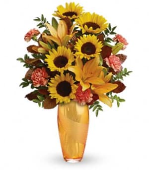 Golden Grace Bouquet- Available in clear glass only Flower Bouquet