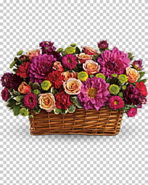 Burst of Beauty Basket Flower Bouquet