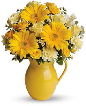 Sunny Day Pitcher of Cheer Flower Bouquet