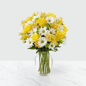 The Sunny Sentiments Bouquet - VASE INCLUDED Flower Bouquet