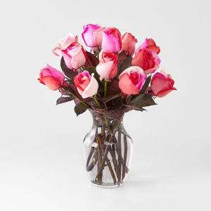 Darling Dyed Roses 12 vase Flower Bouquet