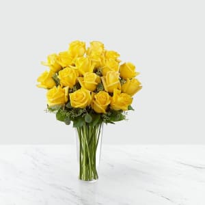 The Yellow Rose Bouquet - Vase Included Flower Bouquet