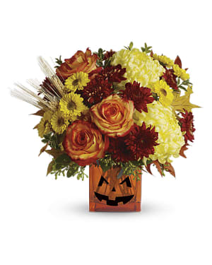 Teleflora's Halloween Glow Flower Arrangement Teleflora's Halloween Glow Flower Bouquet