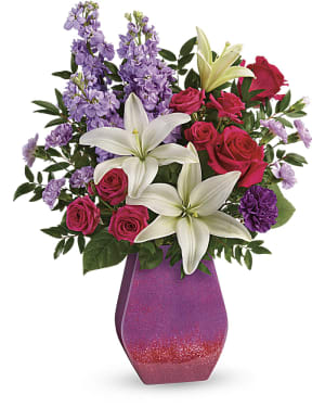 Regal blossom Bouquet- Available in CLEAR GLASS vase only Flower Bouquet