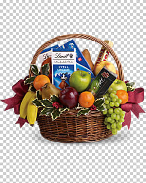 Fruits and Sweets Christmas Basket Flower Bouquet