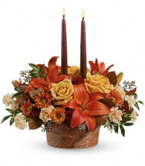 Wrapped in Autumn Centerpiece Flower Arrangement Wrapped in Autumn Centerpiece Flower Bouquet