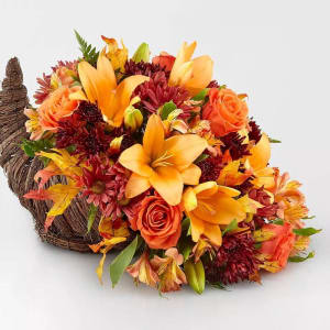 Harvest Comfort Cornucopia Flower Bouquet