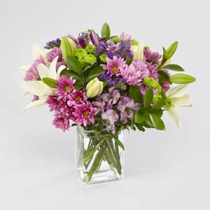 Lavender Fields Mixed Flower Bouquet with Vase Flower Bouquet