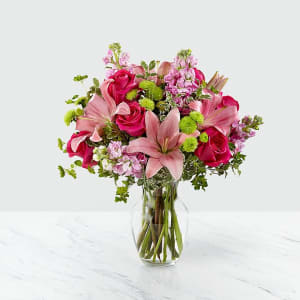 Pink Posh Bouquet- Vase Included Flower Bouquet