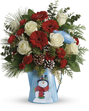 Teleflora's Vintage Snowman Bouquet Flower Bouquet