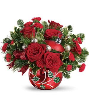 Teleflora's Deck The Holly Ornament Bouquet Flower Bouquet