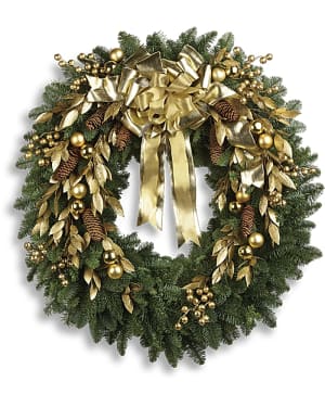 Glitter & Gold Wreath Flower Bouquet