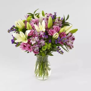 Lavender Fields Mixed Flower Bouquet with Vase Flower Bouquet