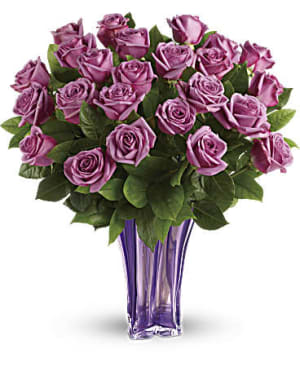 Teleflora's Lavender Splendor Bouquet- Vase per availability Flower Bouquet