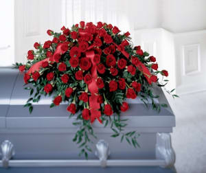 Dearly Departed Casket Spray Flower Bouquet