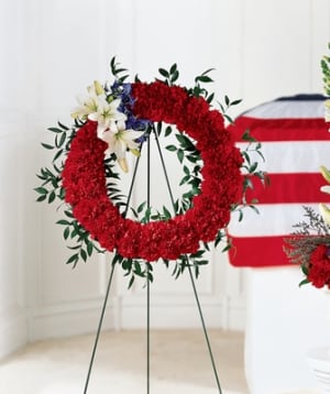 To Honor One's Country Wreath Flower Bouquet