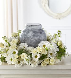 The FTD Timeless Tribute Cremation Adornment Flower Bouquet