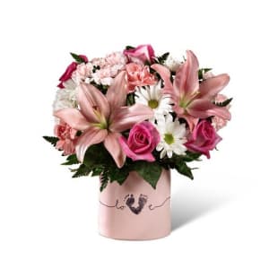 The FTD Tiny Miracle New Baby Girl Bouquet Flower Bouquet