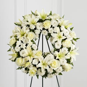 The FTD Treasured Tribute(tm) Wreath Flower Bouquet