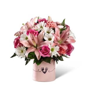 The FTD Tiny Miracle New Baby Girl Bouquet Flower Bouquet