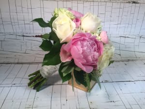 Peonies and Lace Wedding/Prom Bouquet Flower Bouquet