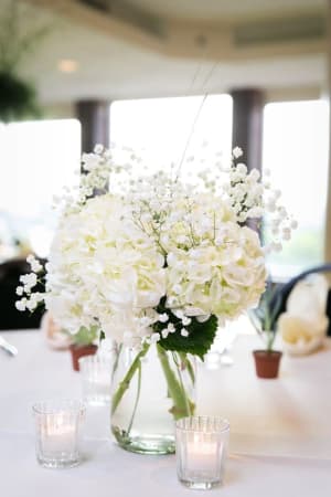 St. Louis Wedding Flowers - Mason Jar with Hydrangeas Flower Bouquet
