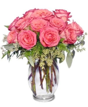 Pink Dozen Roses Daylily Flower Bouquet