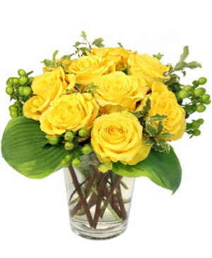 Dozen Yellow Roses Daylily Flower Bouquet