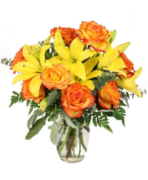 Vivid Amber Flower Bouquet