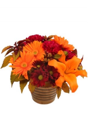 RUSTIC ORANGE AND CRANBERRY Flower  Arrangement Flower Bouquet