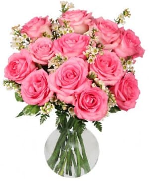 Chantilly Pink Roses Flower Bouquet