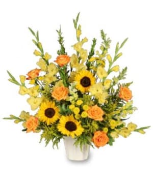 Golden GoodbyeFuneral  Arrangement Flower Bouquet